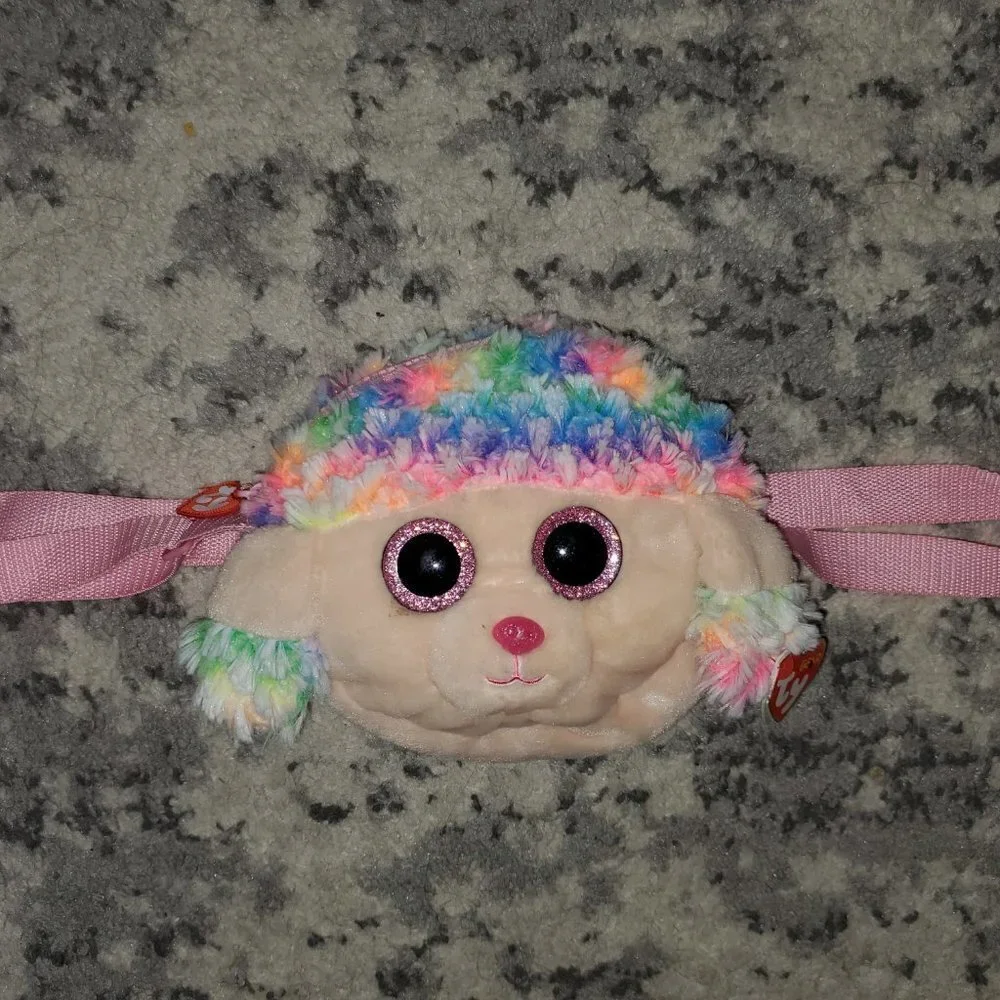 TY Rainbow Poodle Plush Fanny Waist Back || EUC